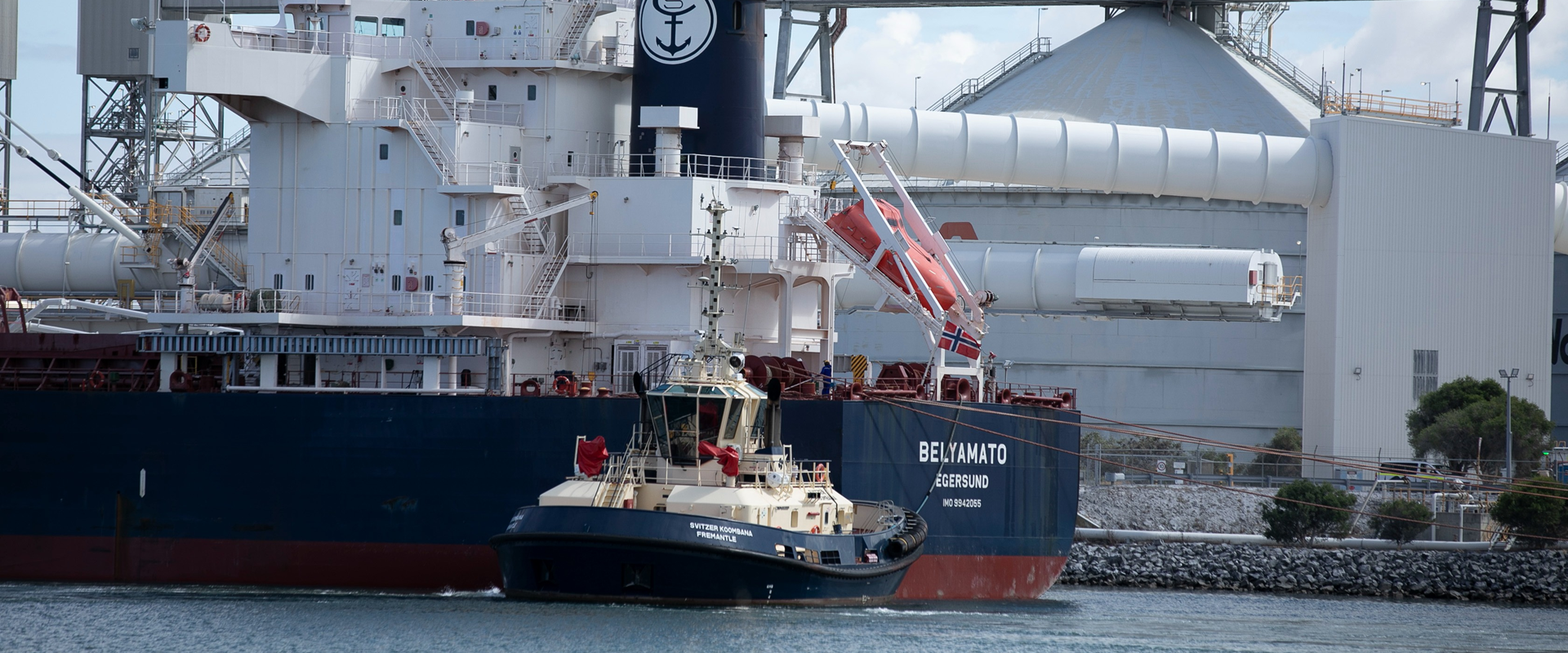 Tug supporting vessel movement
