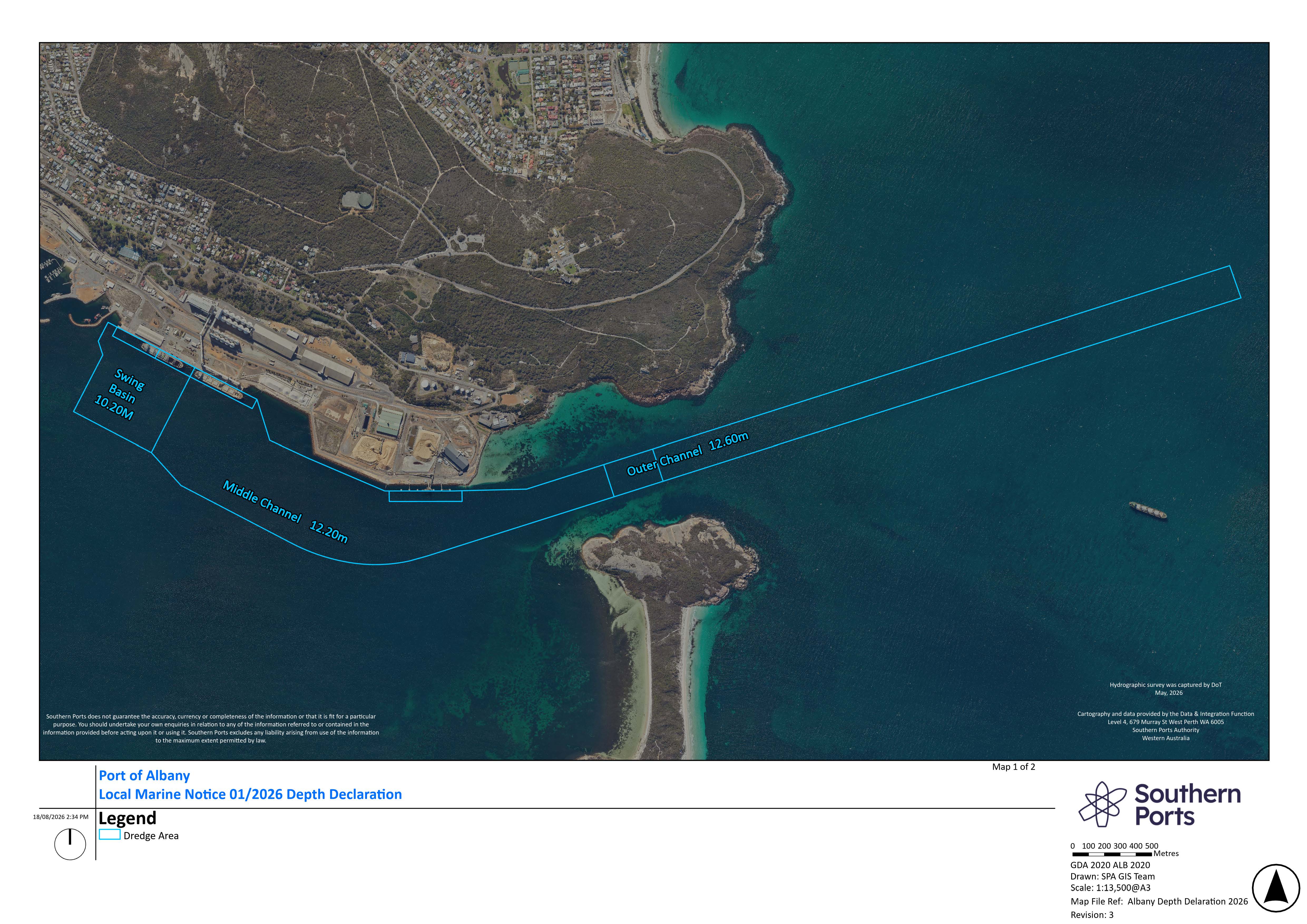 ALB_Depth Declaration_2026_ChannelsRev3 Port of Albany depth declaration channel