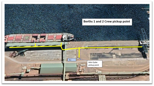 Esperance Crew pick up points 1 Port of Esperance pick up point for seafarers