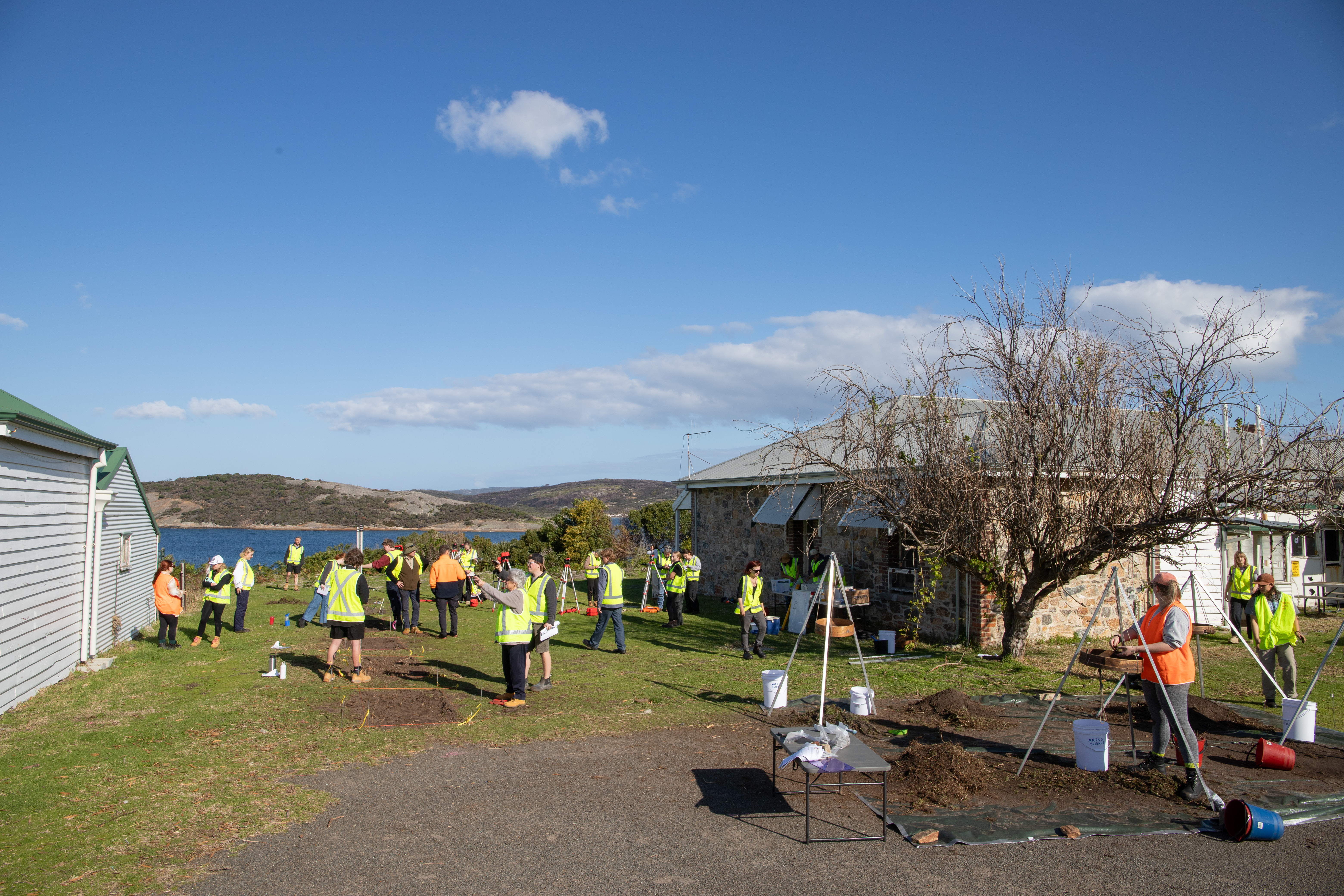 Notre Dame students undertaking archaeological dig