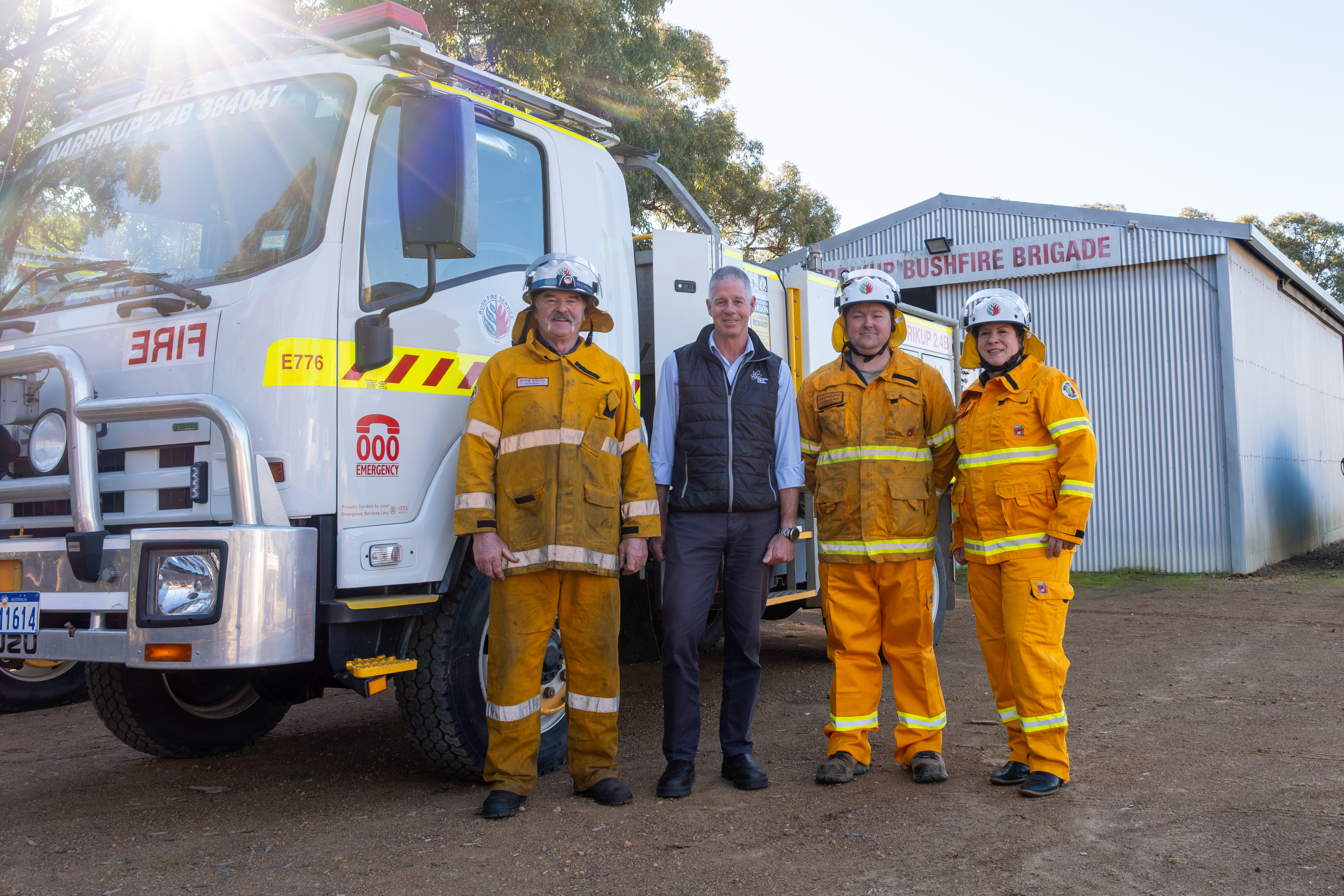 Narrikup Volunteer Bush Fire Brigade with Southern Ports General Manager Great Southern