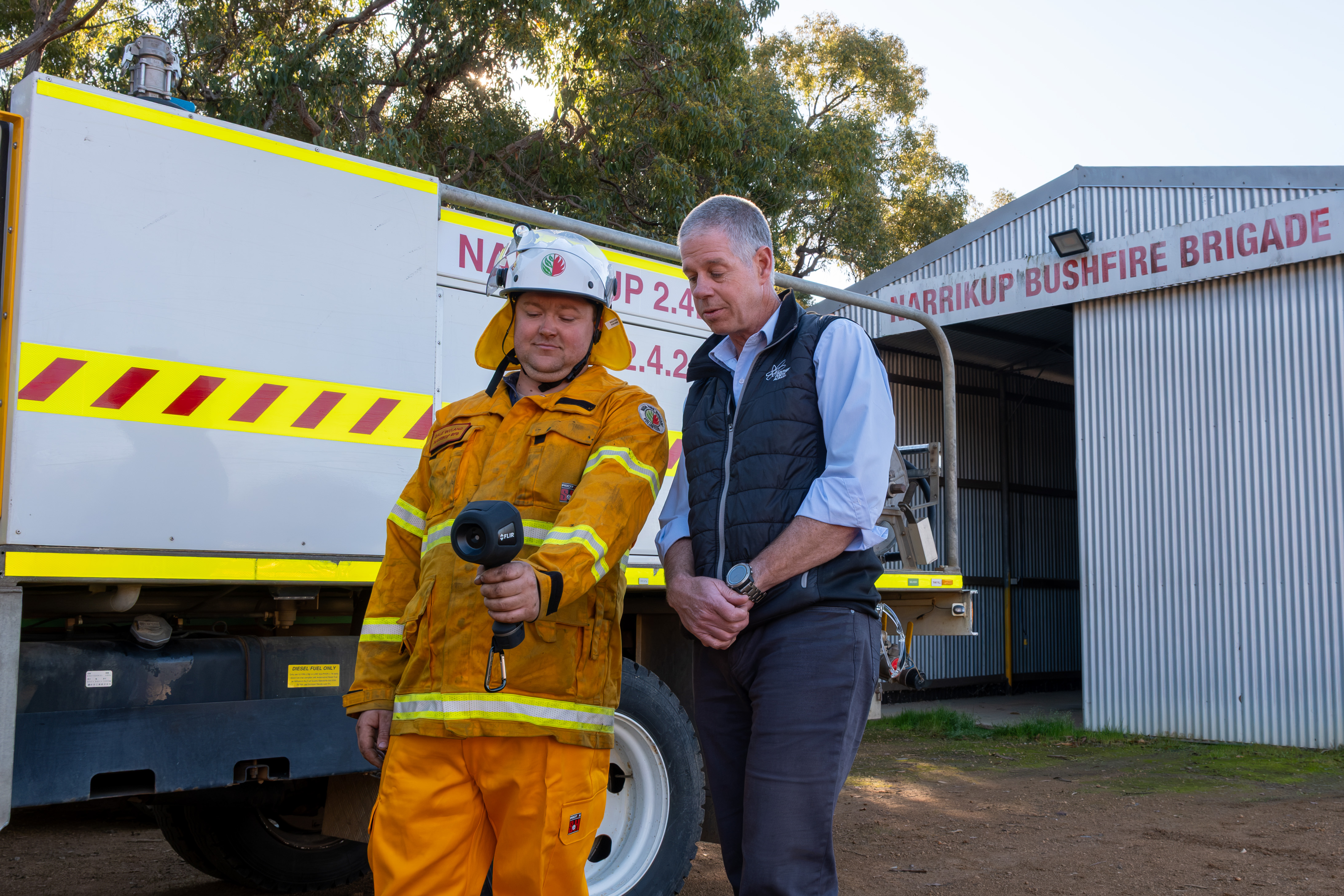 Narrikup Volunteer Bush Fire Brigade showing Southern Ports General Manager Great Southern a new camera