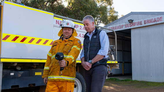 Narrikup Volunteer Bush Fire Brigade showing Southern Ports General Manager Great Southern a new camera