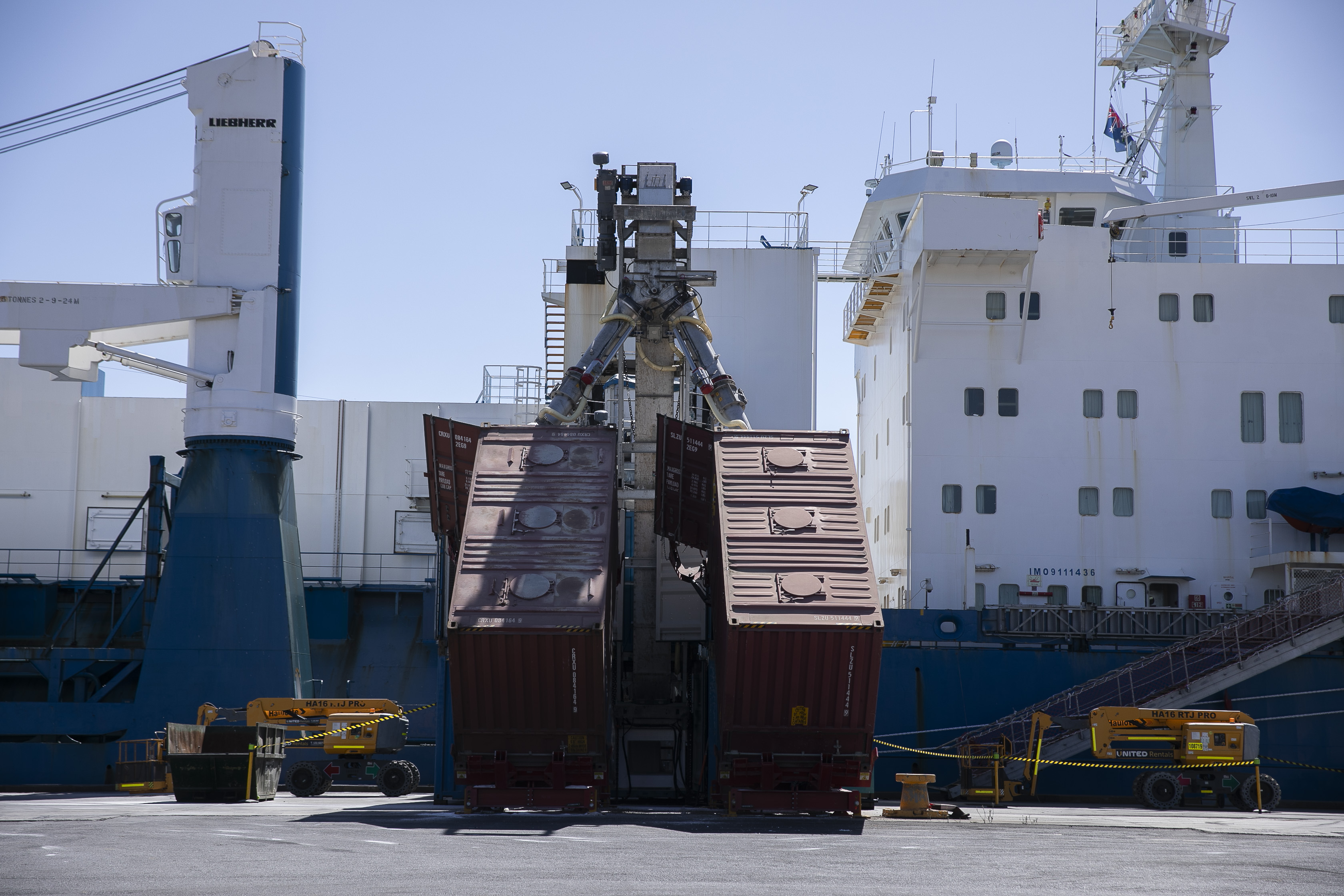 Sugar vessel discharging at the Port of Bunbury