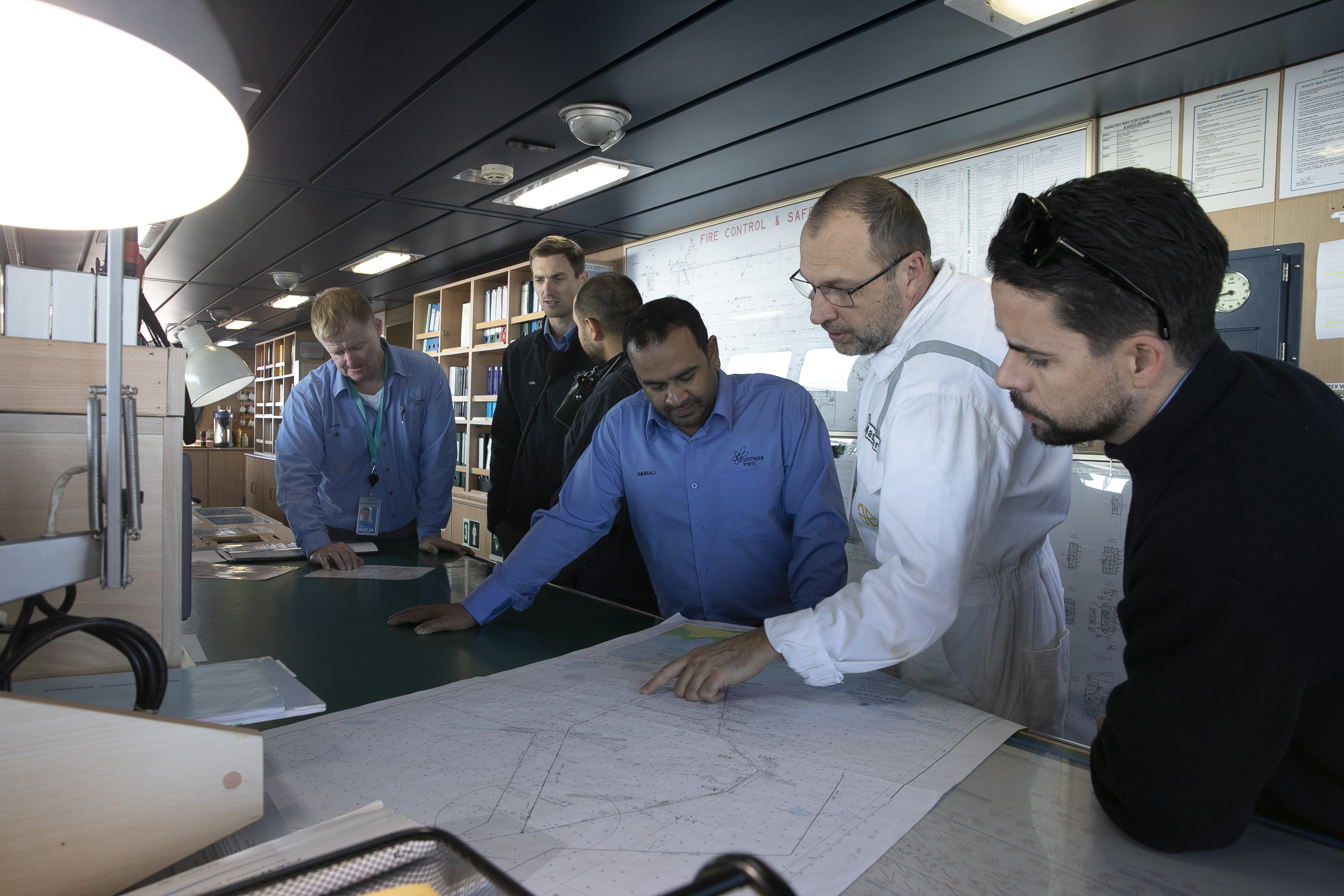 Marine team with vessel Captain