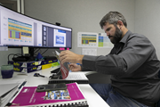 Southern Ports staff member reviewing documents