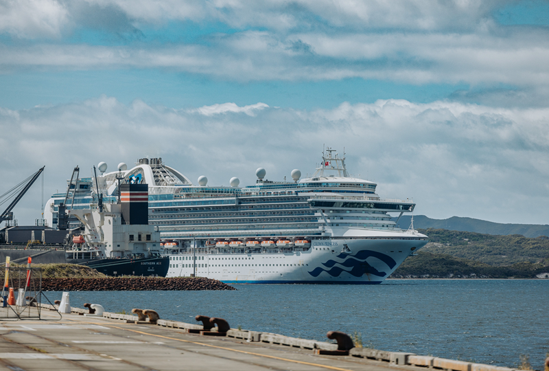 Cruise vessel arriving at Port of Albany