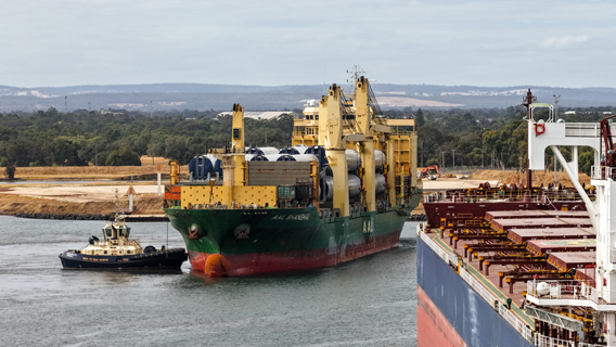 AAL vessel arriving at the Port of Bunbury