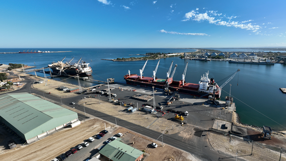 Aerial of Port of Bunbury overlooking Berth 5
