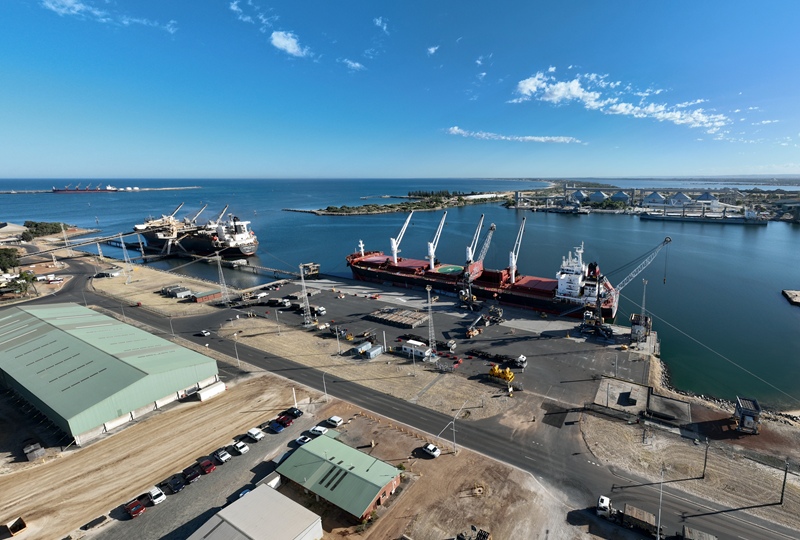 Aerial of Port of Bunbury overlooking Berth 5