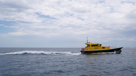 Pilot boat Wardan in Port of Bunbury waters