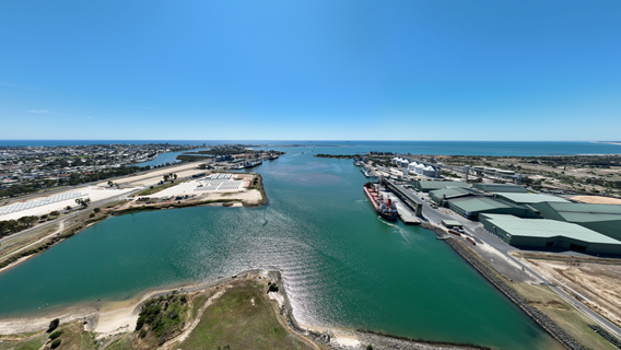 Aerial of Port of Bunbury Inner Harbour