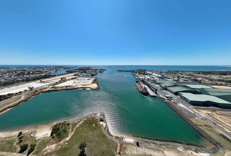 Aerial of Port of Bunbury Inner Harbour