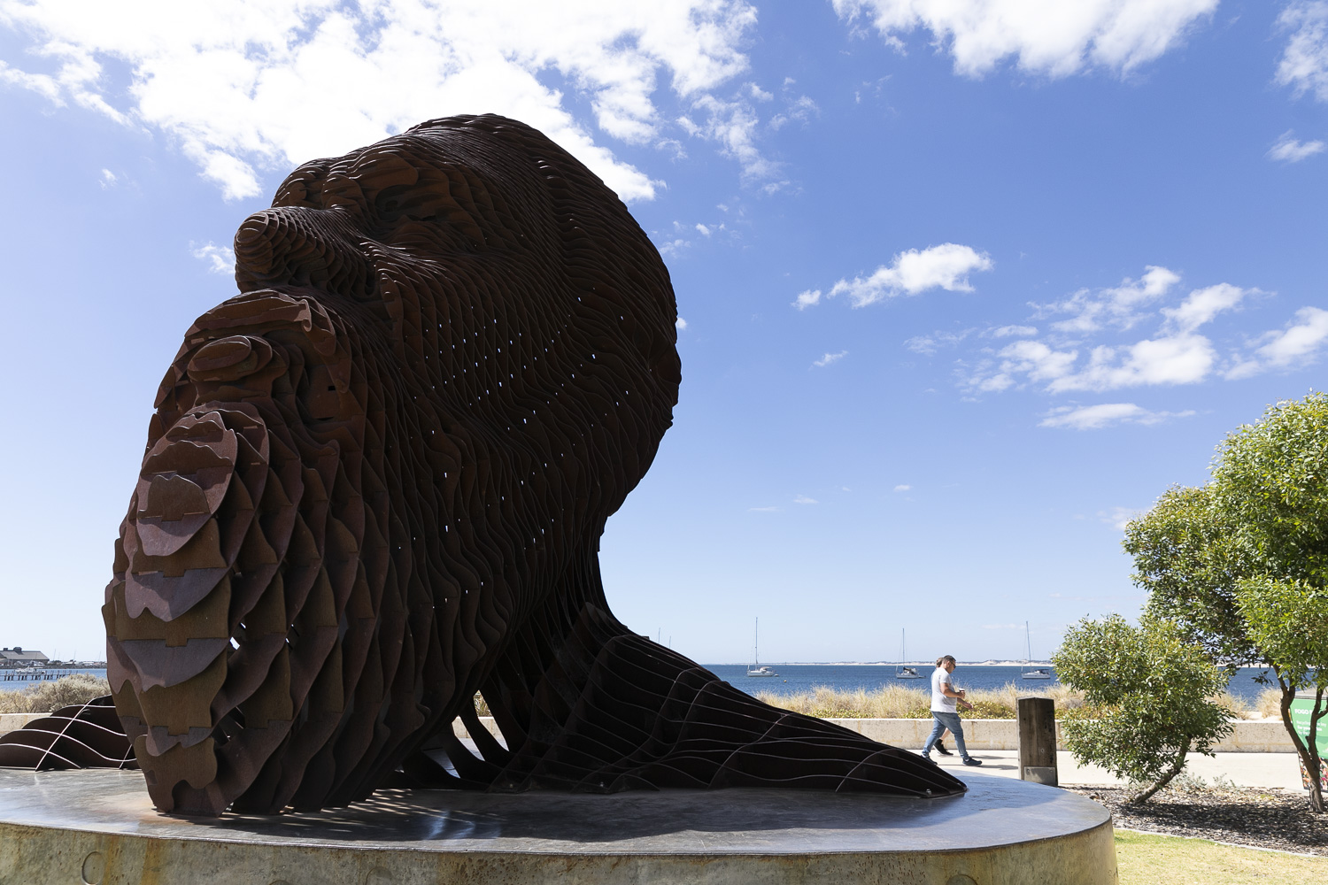 Wardandi Boodja sculpture on Koombana Bay foreshore