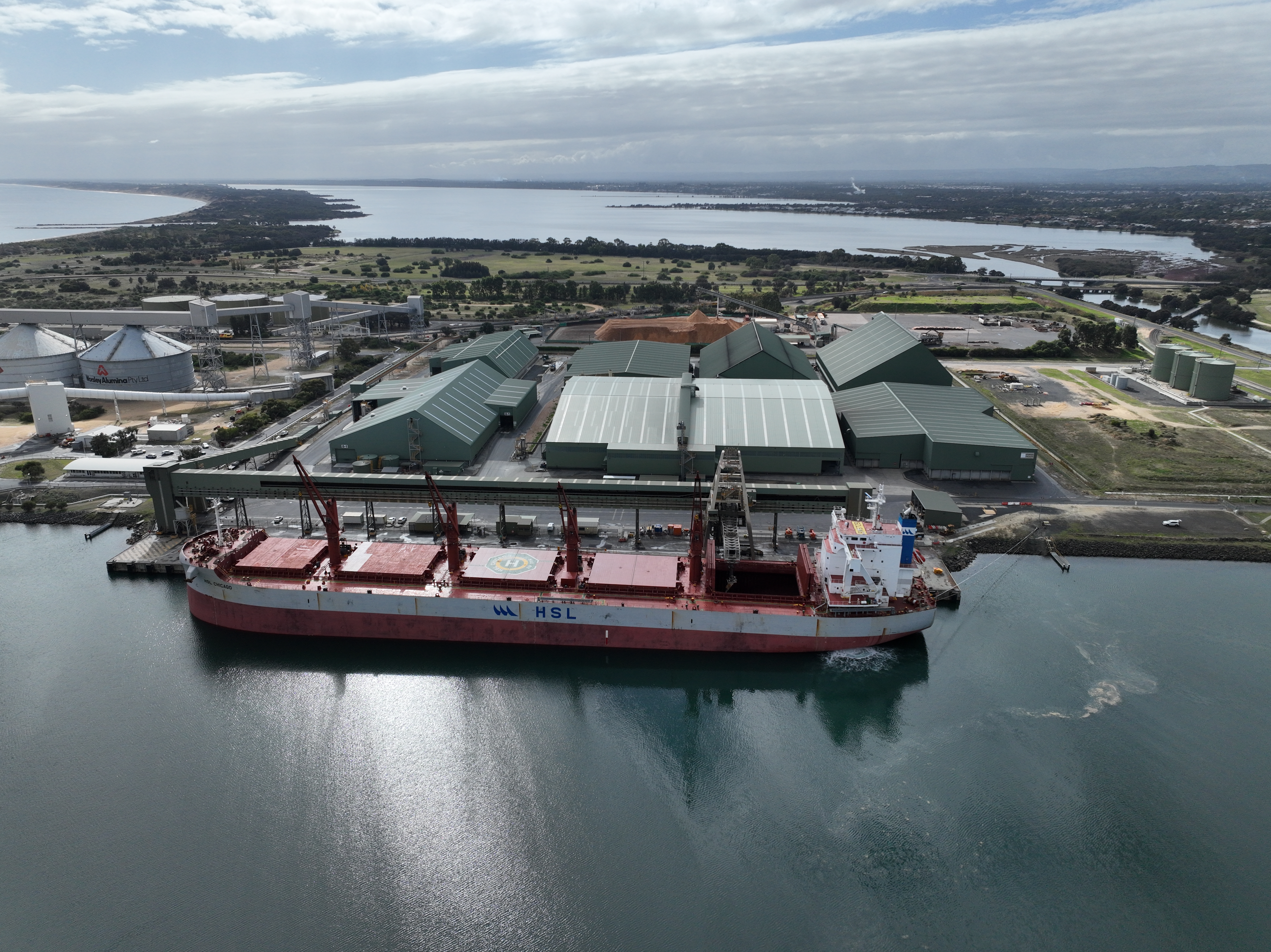 Ship loading at Berth 8 at the Port of Bunbury