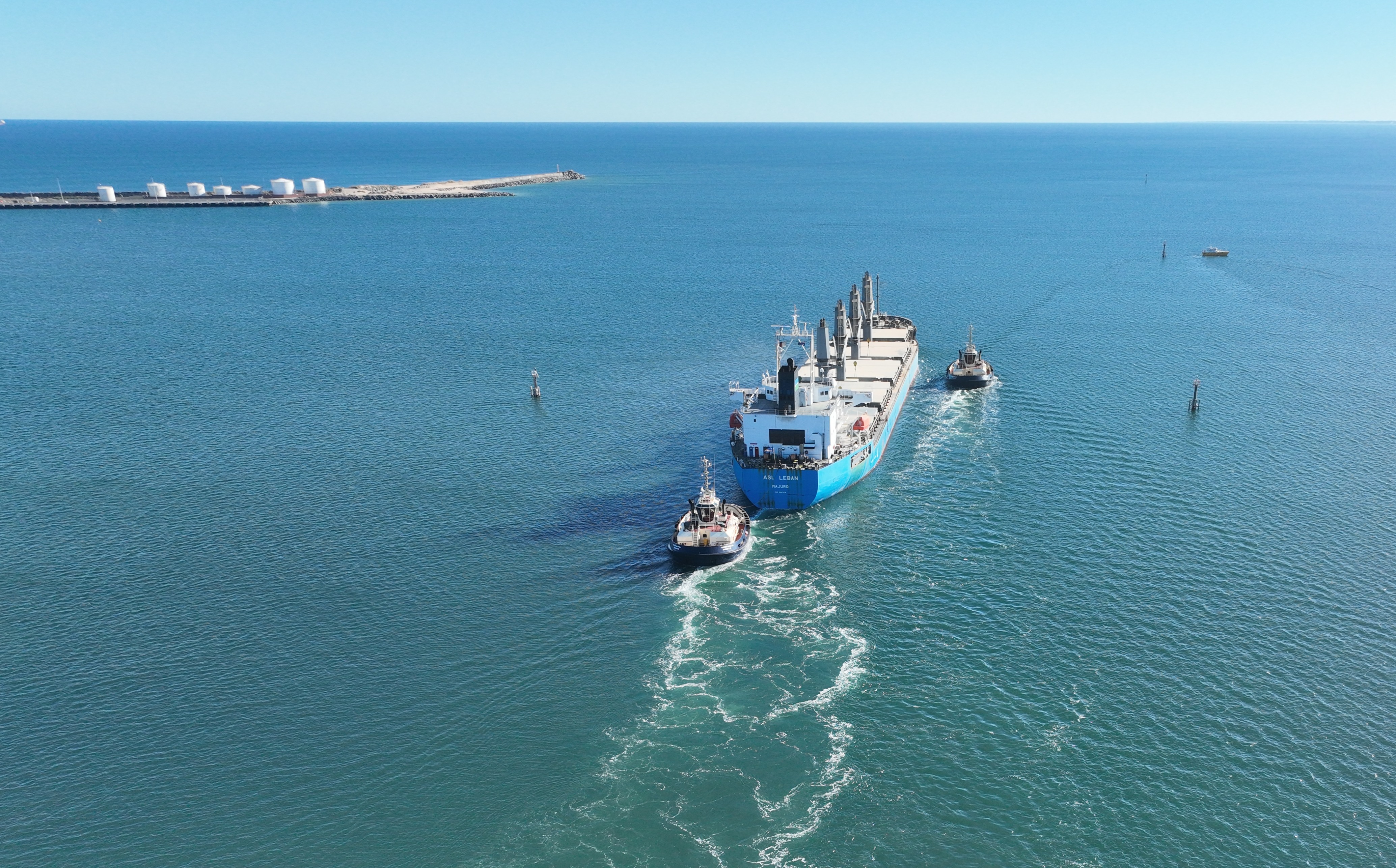 Vessel departing port