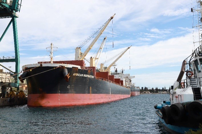 The African Inspiration delivered almost 50,000 tonnes of fertiliser to the Port of Esperance in late June.