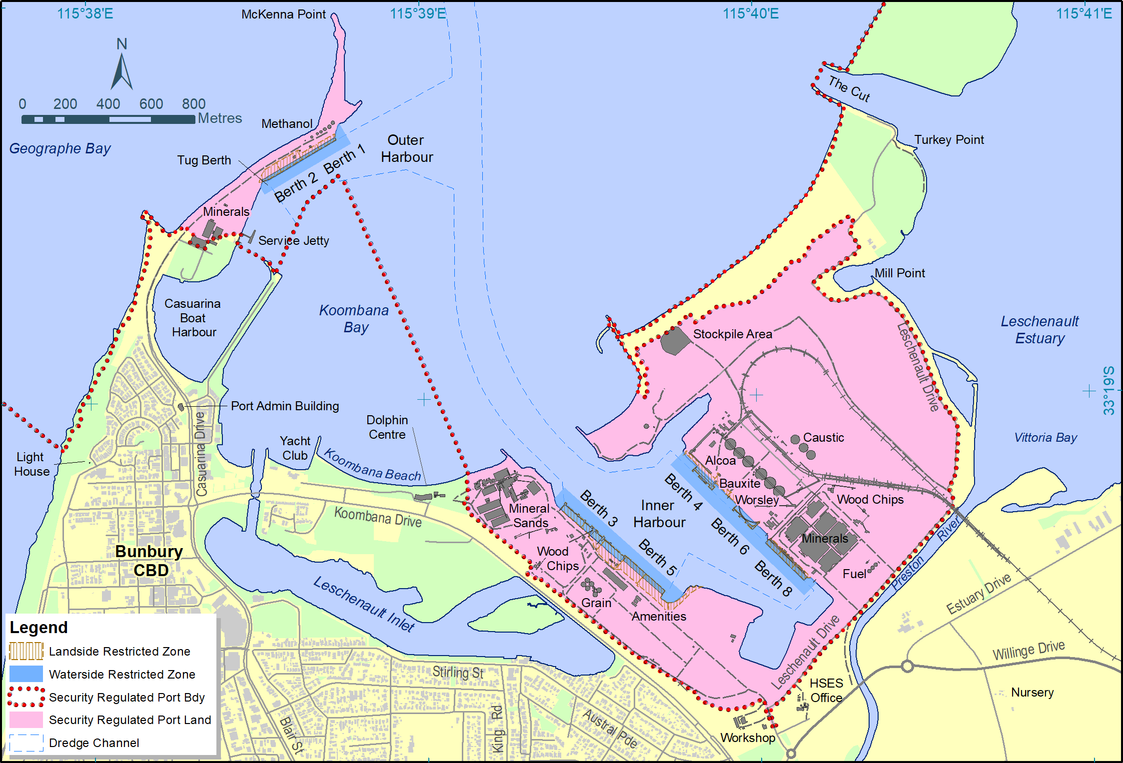 Bunbury Port Layout Map