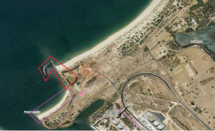 Map of groyne works at Port of Bunbury